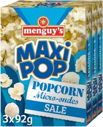 Pop-corn salé Menguy's Maxi Pop, 3 sachets de 92 g
