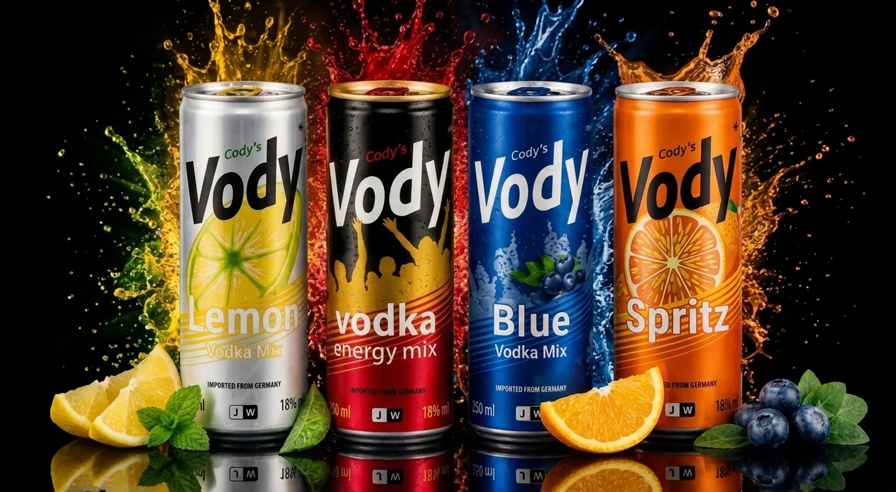 Pack de 4 canettes Vody 250 ml, 18 % vol.