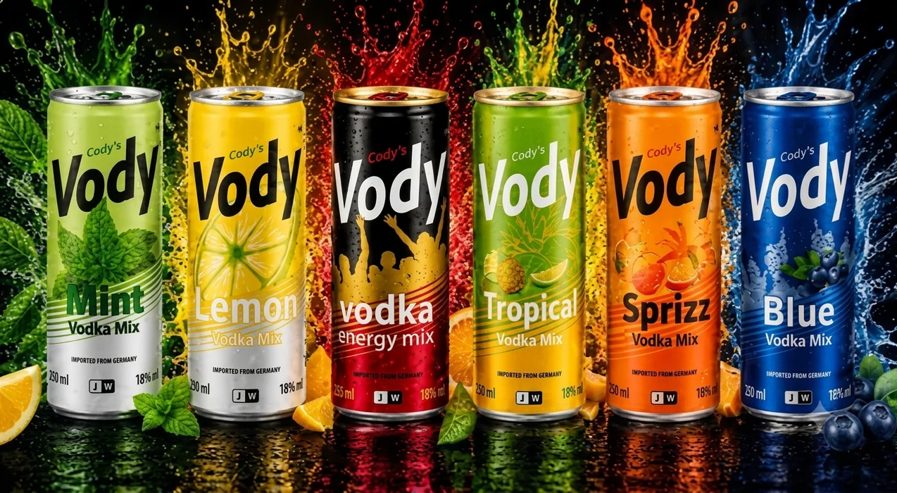 Pack de 6 canettes Vody 250 ml, 18 % vol.